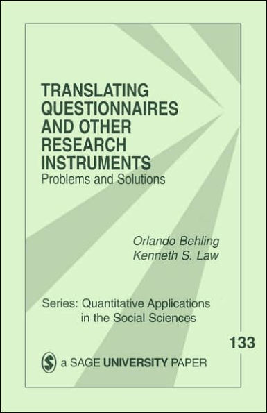 Translating Questionnaires and Other Research Instruments: Problems and Solutions / Edition 1