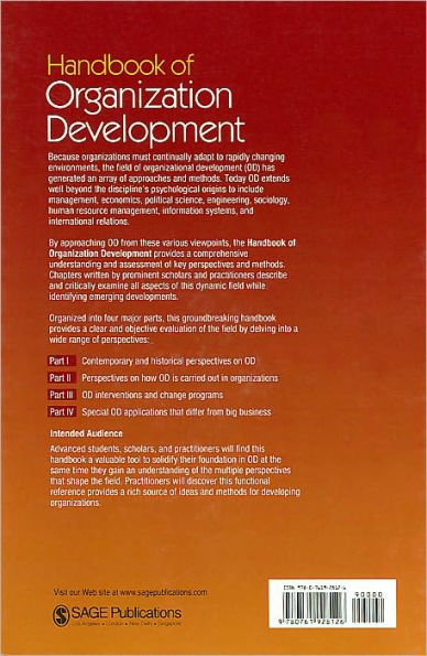 Handbook of Organizational Development