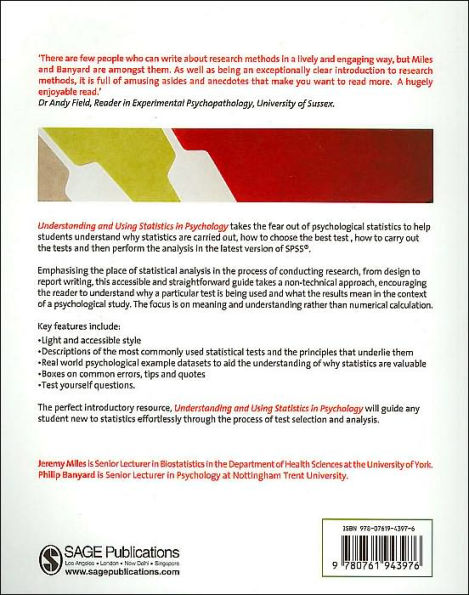 Understanding and Using Statistics in Psychology: A Practical Introduction