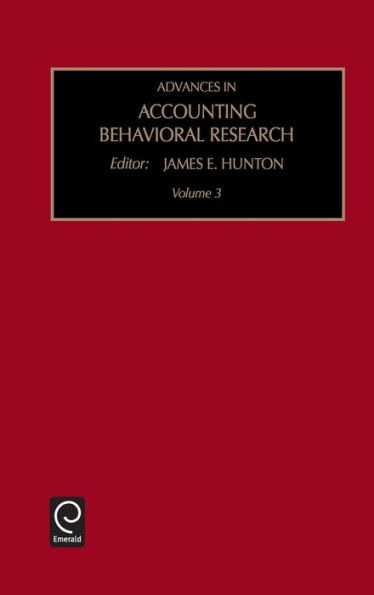 Advances in Accounting Behavioral Research / Edition 1