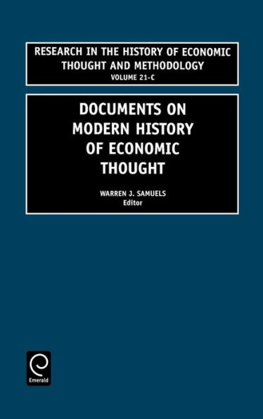 Documents on Modern History of Economic Thought / Edition 1