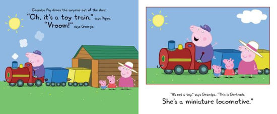 peppa pig on a train
