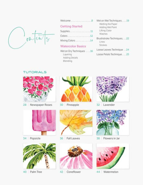 Watercolor the Easy Way: Step-by-Step Tutorials for 50 Beautiful Motifs Including Plants, Flowers, Animals & More