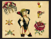 Alternative view 4 of Original Tattoo Flash of John W. Harden: Outlaw Ink Master