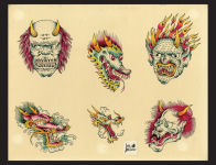 Alternative view 6 of Original Tattoo Flash of John W. Harden: Outlaw Ink Master