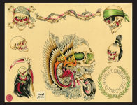 Alternative view 7 of Original Tattoo Flash of John W. Harden: Outlaw Ink Master