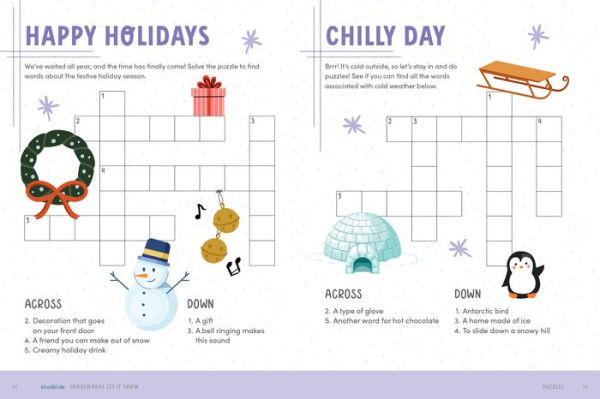 KindKids Crosswords Let It Snow: A Super-Cute Book of Brain-Boosting Puzzles for Kids 6 & Up