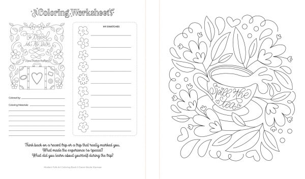 Modern Folk Art Coloring Book: 60 Patterns to Boost Joy, Relaxation & Creativity