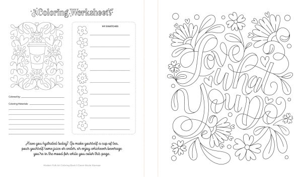Modern Folk Art Coloring Book: 60 Patterns to Boost Joy, Relaxation & Creativity