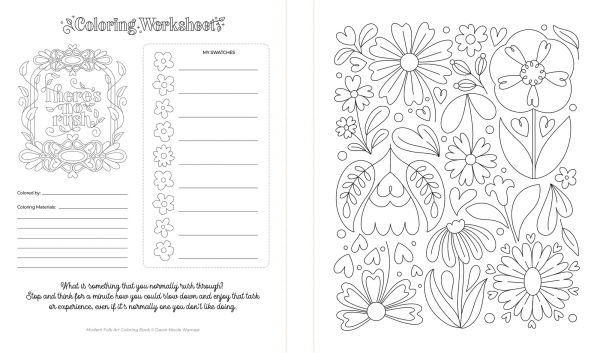 Modern Folk Art Coloring Book: 60 Patterns to Boost Joy, Relaxation & Creativity