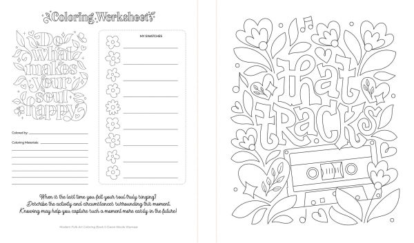 Modern Folk Art Coloring Book: 60 Patterns to Boost Joy, Relaxation & Creativity