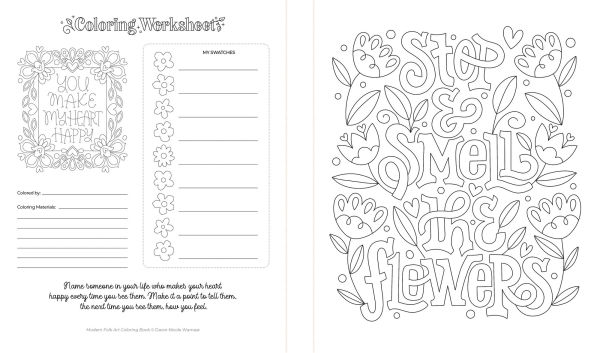 Modern Folk Art Coloring Book: 60 Patterns to Boost Joy, Relaxation & Creativity