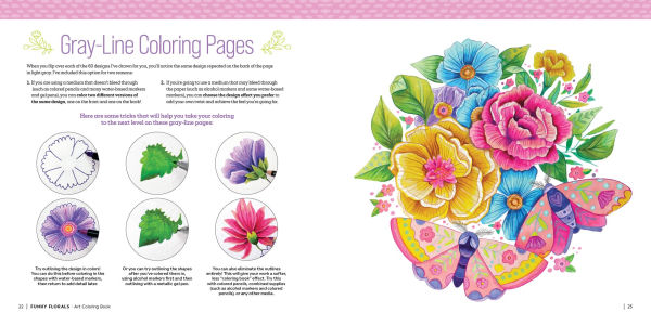 Funky Florals Art Coloring Book: 60 Patterns to Unlock Your Creativity with Colored Pencils, Markers & More