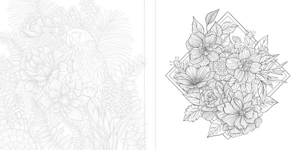 Funky Florals Art Coloring Book: 60 Patterns to Unlock Your Creativity with Colored Pencils, Markers & More