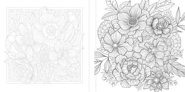 Funky Florals Art Coloring Book: 60 Patterns to Unlock Your Creativity with Colored Pencils, Markers & More
