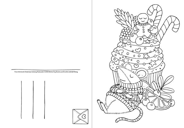 Christmas Coloring Postcards: 20 Festive Holiday Cards to Color, Sign, and Send