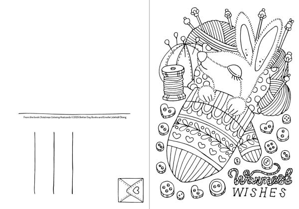 Christmas Coloring Postcards: 20 Festive Holiday Cards to Color, Sign, and Send