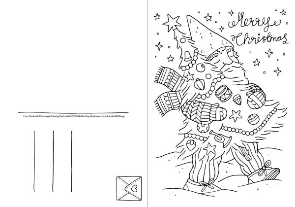 Christmas Coloring Postcards: 20 Festive Holiday Cards to Color, Sign, and Send