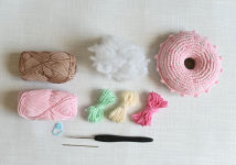 Alternative view 6 of Crochet Caf Amigurumi Kit Donut: Everything You Need Is Included: 100%-Cotton Yarn, Crochet Hook, Stitch Marker, Tapestry Needle, Fiberfill, Step-by-Step Leaflet, and Exclusive Instruction Videos; Beginner Friendly!