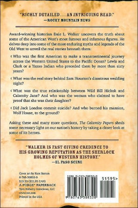 The Calamity Papers Western Myths And Cold Cases By Dale L Walker Paperback Barnes Noble