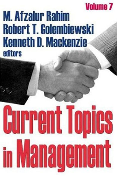 Current Topics in Management: Volume 7 / Edition 1