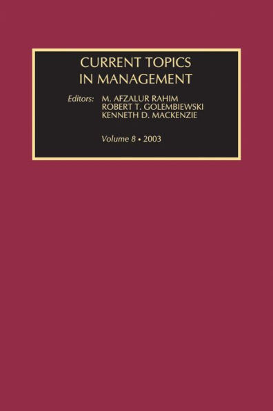 Current Topics in Management: Volume 8