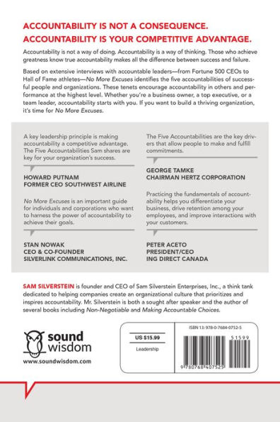 No More Excuses: The Five Accountabilities for Personal and Organizational Growth