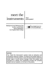 Title: Meet the Instruments: Background and Reference Text Supplement, Author: Alfred Music