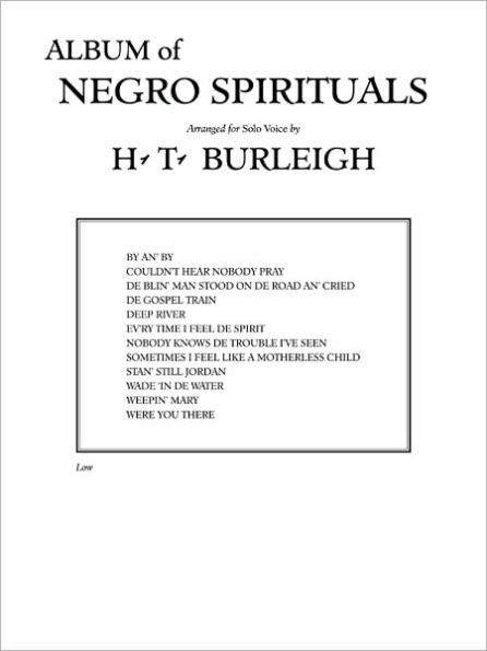 Album of Negro Spirituals: Low Voice