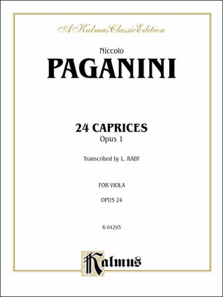 Twenty-four Caprices, Op. 1: Transcribed for Viola Solo