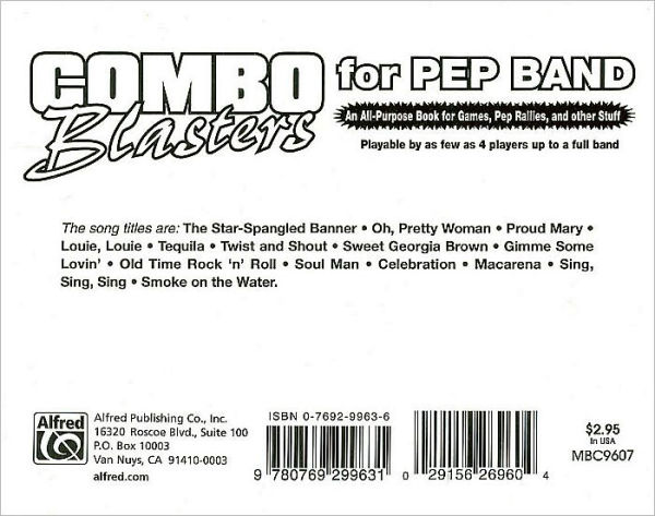 Combo Blasters for Pep Band (An All-Purpose Book for Games, Pep Rallies and Other Stuff): Part III (Bass Clef) (Trombone, Baritone)