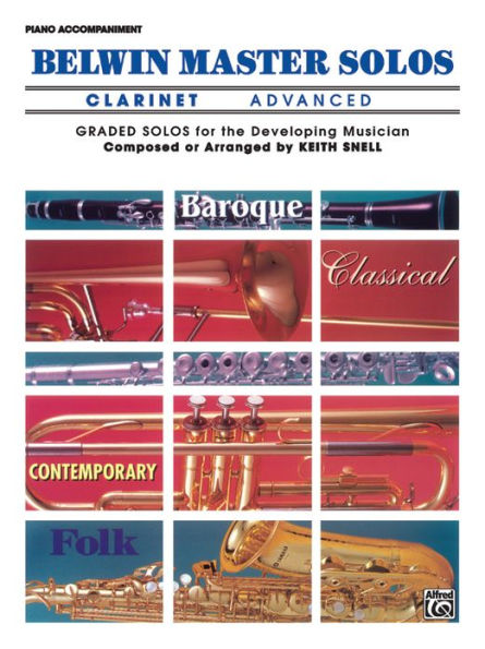 Belwin Master Solos (Clarinet), Vol 1: Advanced Piano Acc.