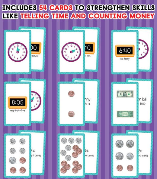 Time and Money Flash Cards