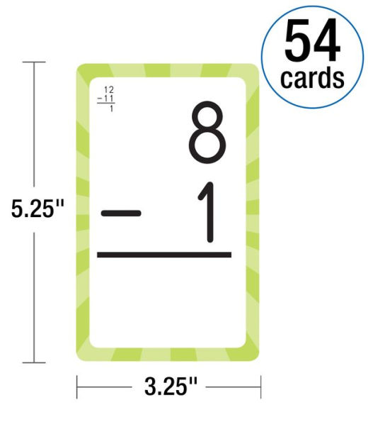 Subtraction 0 to 12 Flash Cards