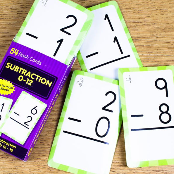 Subtraction 0 to 12 Flash Cards