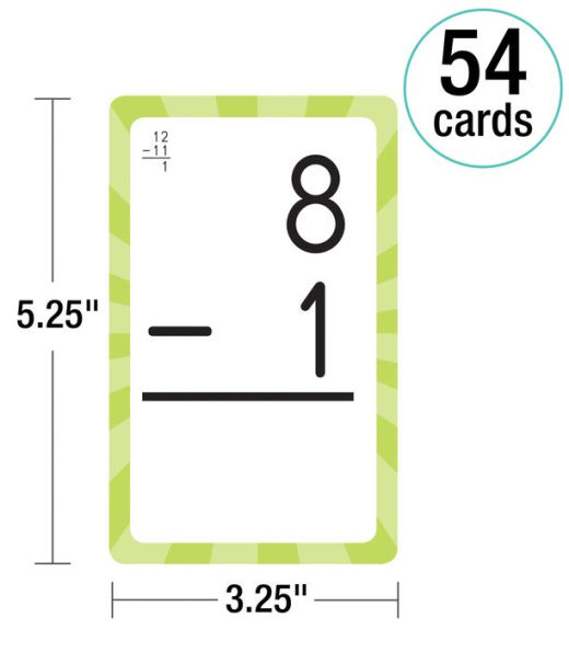 Subtraction 0 to 12 Flash Cards