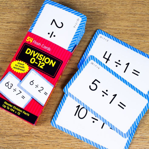 Division 0 to 12 Flash Cards