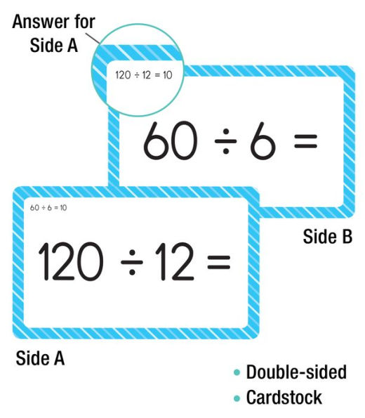 Division 0 to 12 Flash Cards