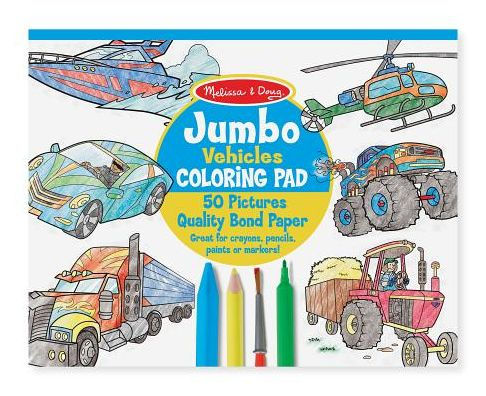 Jumbo Coloring Pad - Vehicles