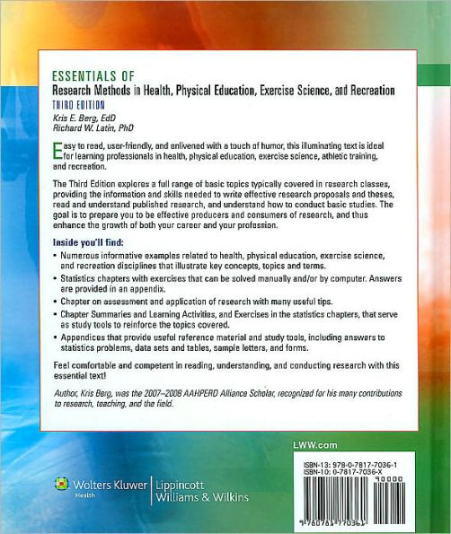 Essentials of Research Methods in Health, Physical Education, Exercise Science, and Recreation / Edition 3
