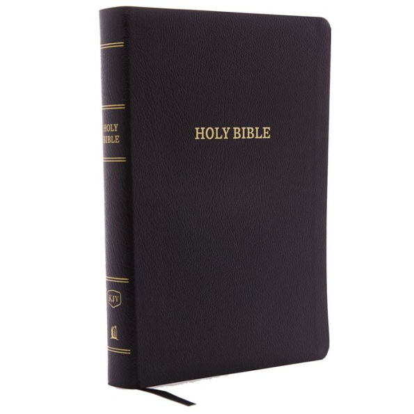 KJV Holy Bible, Giant Print with 53,000 Cross References, Black Bonded Leather, Red Letter, Comfort Print (Thumb Indexed): King James Version
