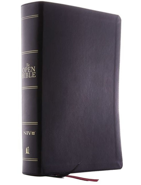 The NIV, Open Bible, Leathersoft, Black, Red Letter, Comfort Print: Complete Reference System