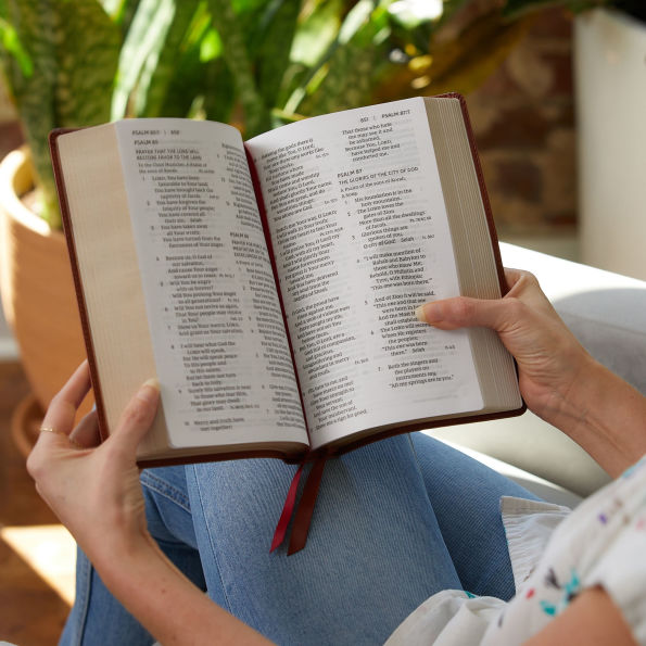 NKJV, End-of-Verse Reference Bible, Personal Size Large Print, Leathersoft, Pink, Thumb Indexed, Red Letter, Comfort Print: Holy Bible, New King James Version