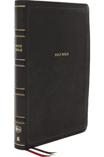 NKJV, Deluxe Thinline Reference Bible, Leathersoft, Black, Thumb Indexed, Red Letter, Comfort Print: Holy Bible, New King James Version