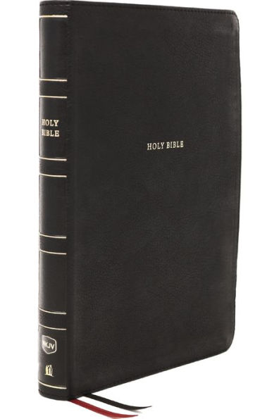 NKJV, Thinline Reference Bible, Large Print, Leathersoft, Black, Thumb Indexed, Red Letter, Comfort Print: Holy Bible, New King James Version