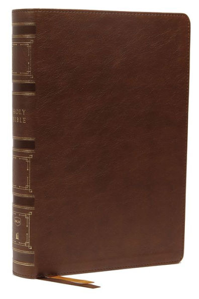 NKJV, Single-Column Wide-Margin Reference Bible, Leathersoft, Brown, Red Letter, Comfort Print: Holy Bible, New King James Version