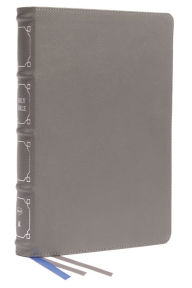 Title: NKJV, Reference Bible, Classic Verse-by-Verse, Center-Column, Genuine Leather, Gray, Red Letter, Comfort Print: Holy Bible, New King James Version, Author: Thomas Nelson