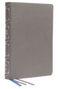 Title: NKJV, Reference Bible, Classic Verse-by-Verse, Center-Column, Genuine Leather, Gray, Red Letter, Thumb Indexed, Comfort Print: Holy Bible, New King James Version, Author: Thomas Nelson