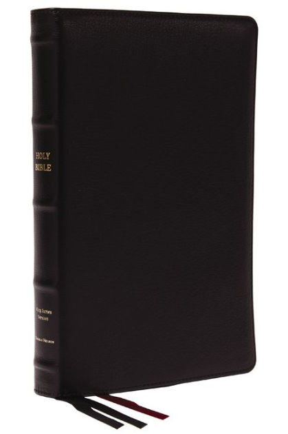 KJV, Thinline Bible, Large Print, Premium Goatskin Leather, Black ...