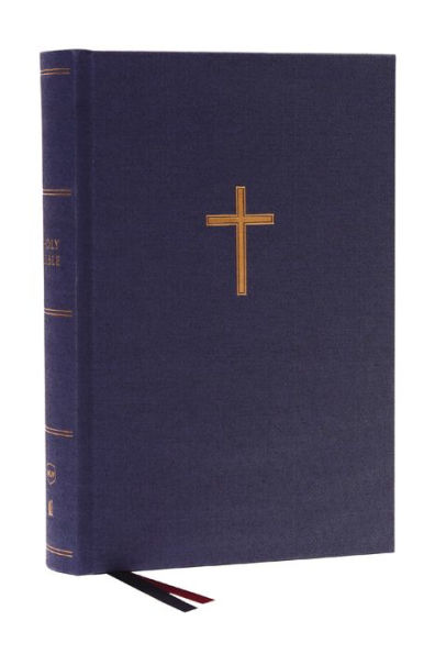 NKJV, Single-Column Wide-Margin Reference Bible, Cloth over Board, Blue, Red Letter, Comfort Print: Holy Bible, New King James Version